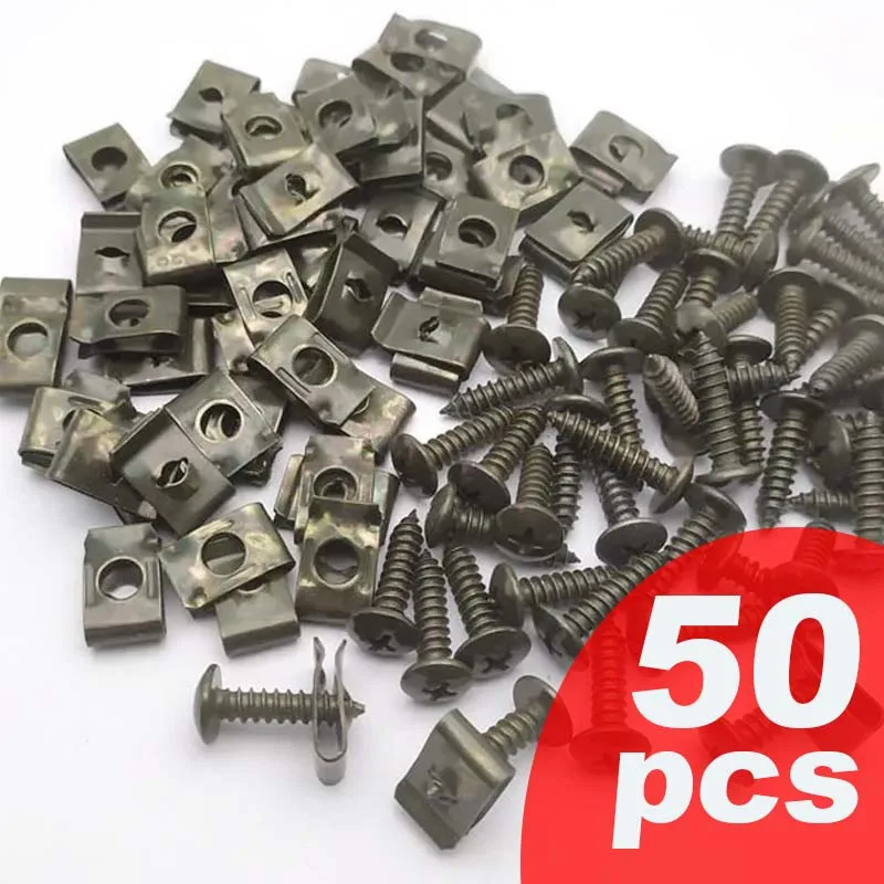 Motorcycle Car Scooter ATV Moped Ebike Plastic Cover Metal Retainer Self-tapping Screw and Clips M4 M5 4.2mm 4.8mm