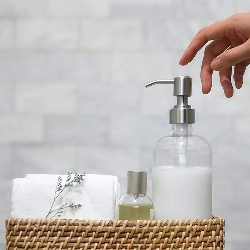 

3Pcs Stainless Dispenser Pump Rust Proof Lids Dispenser Pump for Soap Bottles Easy Cut Tube Fits Most Containers