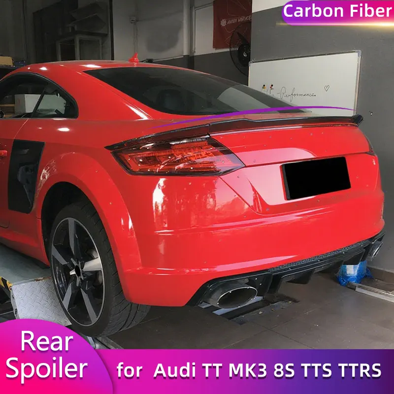 

Carbon Fiber Rear Trunk Spoiler Wings for Audi TT MK3 8S TTS TTRS Coupe 2-Door 2015-2017 Car Rear Spoiler Boot Lid Wing Lip