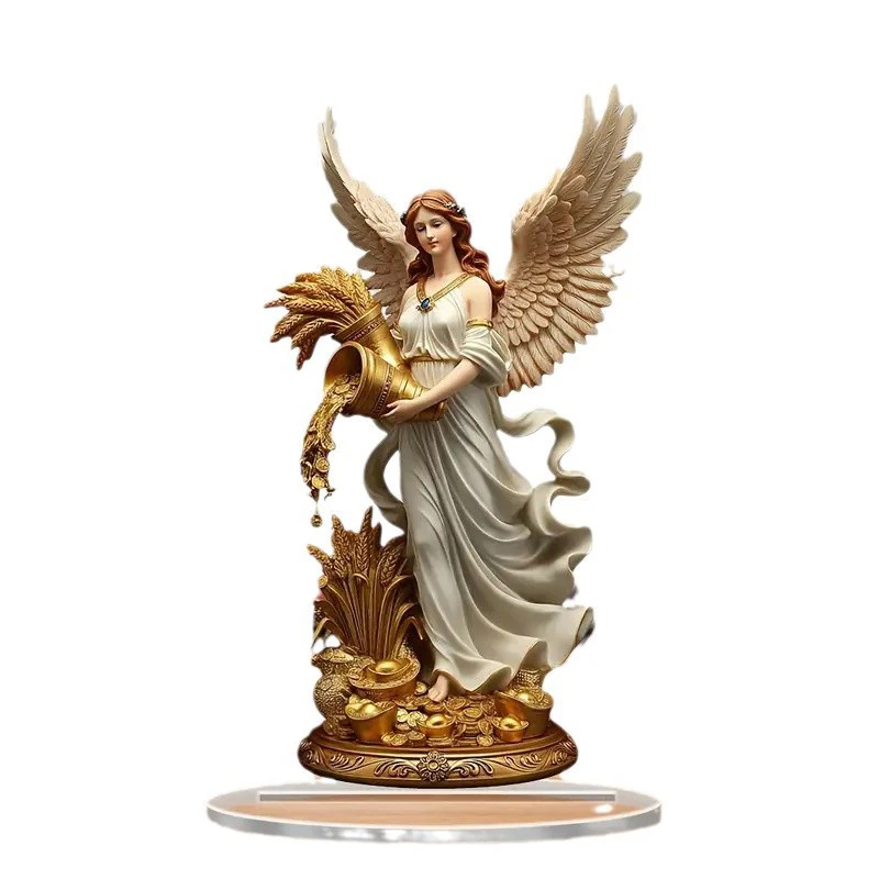 Wealth Harvesting Angel Decorations 2D Flat Acrylic Table Top Decor Office TV Cabinet Desktop Home Decoration Ornaments