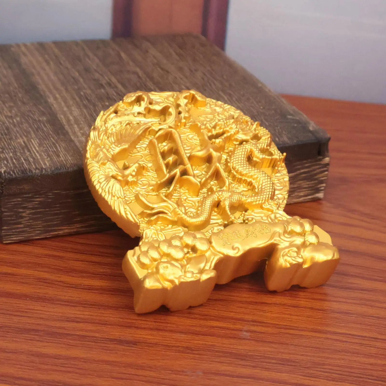 

Dragon and Statue Desk Compact Traditional Office Tabletop Ornament
