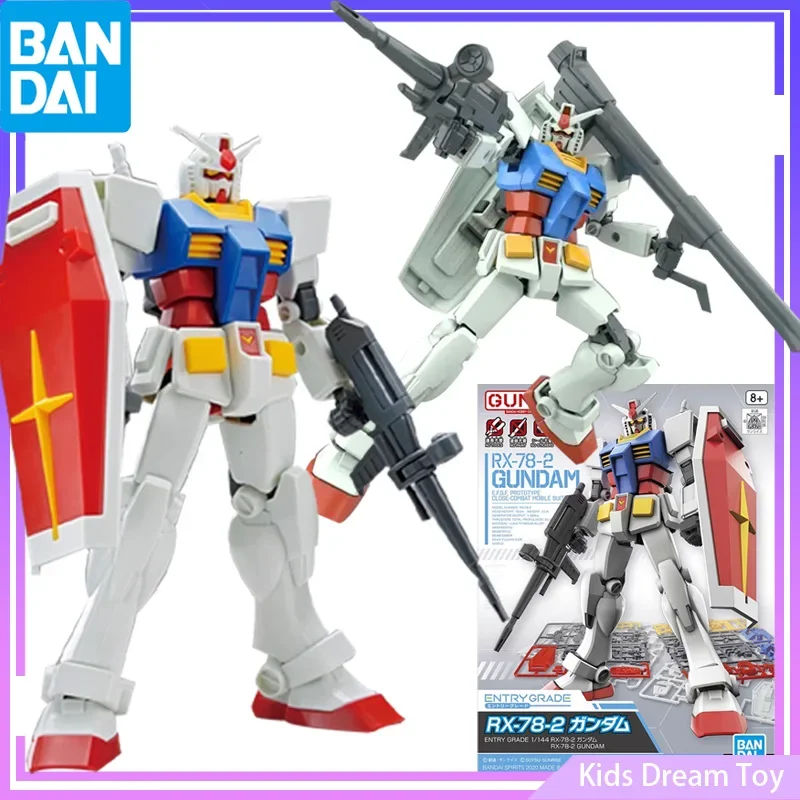 Bandai In Stock Original EG 1/144 RX-78-2 GUNDAM Anime Action Figure Toys Collection Gundam Assembly Model Ornaments Kids Gifts