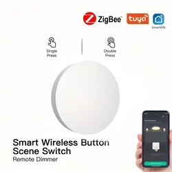 Tuya ZigBee Button Scene Intelligent Linkage Smart Switch Automation Work with Zigbee Device Smart Life APP Control Smart Home