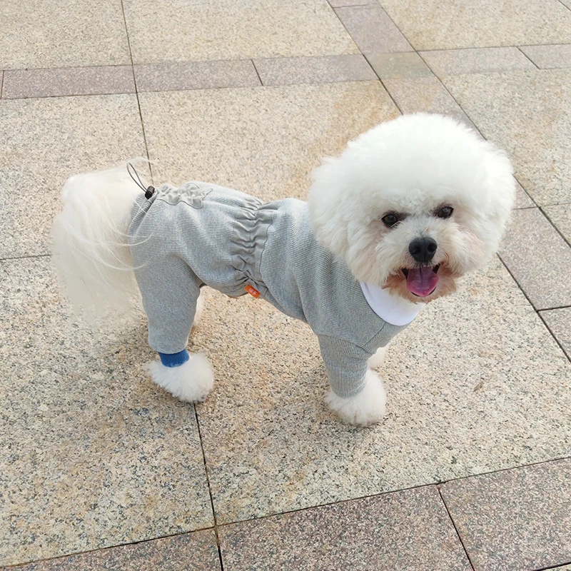 Dog Jumpsuit Pajamas Spring Autumn Pet Clothes Pyjama Puppy Cosume Rompers Overalls Yorkshire Pomeranian Poodle Dog Clothing