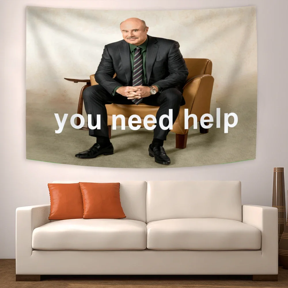 3x5 Ft Dr Phil Tapestry Meme Banner Flag Wall Hanging Room Decor Aesthetic Tapestry Boho Hippie Tapestry for College Room Decor