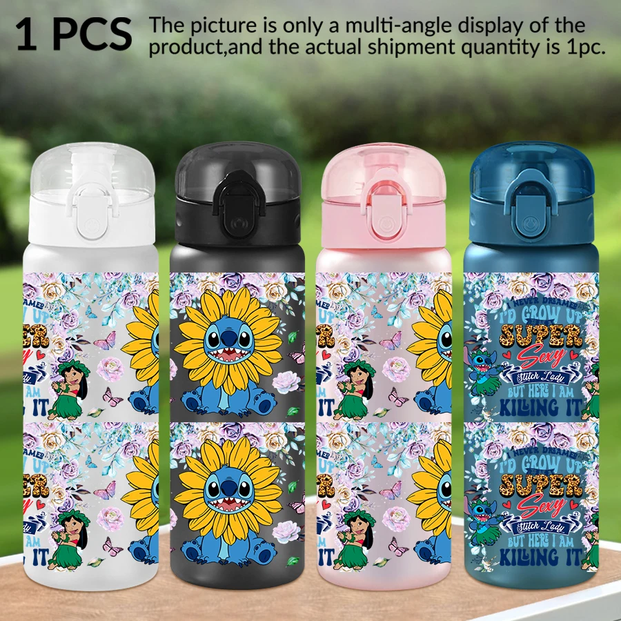 

1Pc Disney Stitch Sunflower Pattern 26oz Plastic Water Bottle Outdoor Sports Water Cup Birthday/Homecoming Gift
