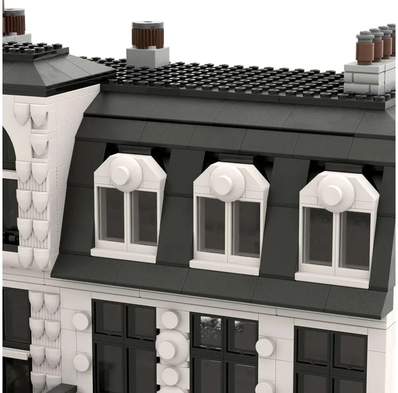 1159 pezzi MOC- 219213   Modello di città Set di architettura europea Ristorante parigino francese Caffè rotante Paesaggio urbano di Parigi Costruzione modulare