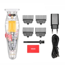 WMARK NG-202 Transparent Style Detail Trimmer Professional Rechargeable Clipper 6500 RPM With 1400 Battery