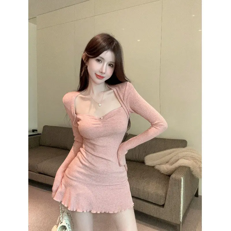 프랑스 빈티지 연령 감소 긴 소매 드레스 우아한 순수한 욕망 스타일 봄 순수한 소녀 인테리어 허리 조임