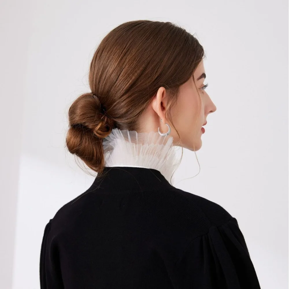 Afbeelding 5: V-vormige melange garen nepkraag dames herfst winter trui gelaagd decoratief afneembaar topje
