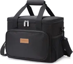 Lifewit borsa per il pranzo grande borsa per il pranzo isolata borsa per il raffreddamento morbida per uomini adulti donne, nera (15L)