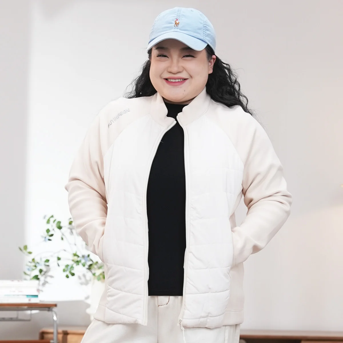 

Slim Fit Cotton Jaet Warm Casual Versatile plus Size Women's Faionable Thiened Cotton Coat for Winter Bla White Diary