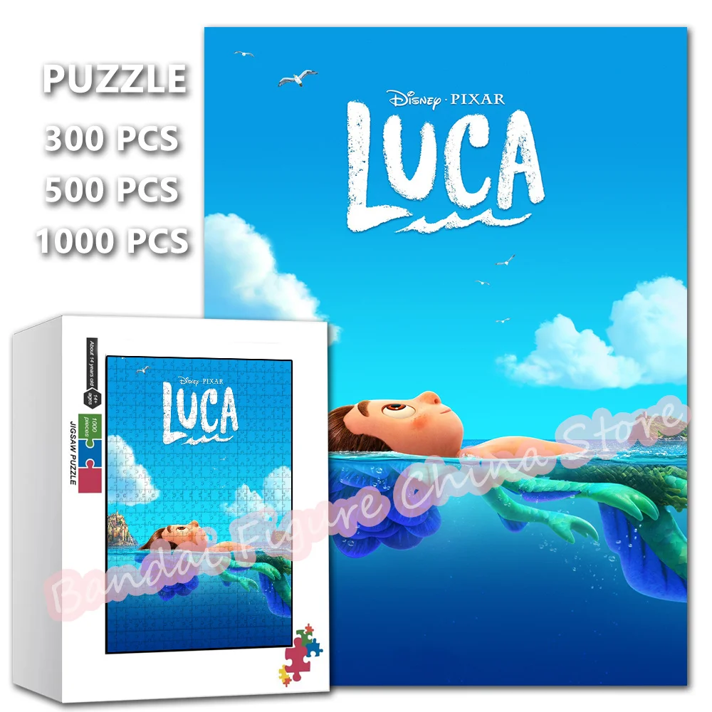 Disney Jigsaw Puzzle Cartoon Movies Alberto Sea Monster Boys Luca Print Puzzle for Kids Toys Decompress Educational Gifts