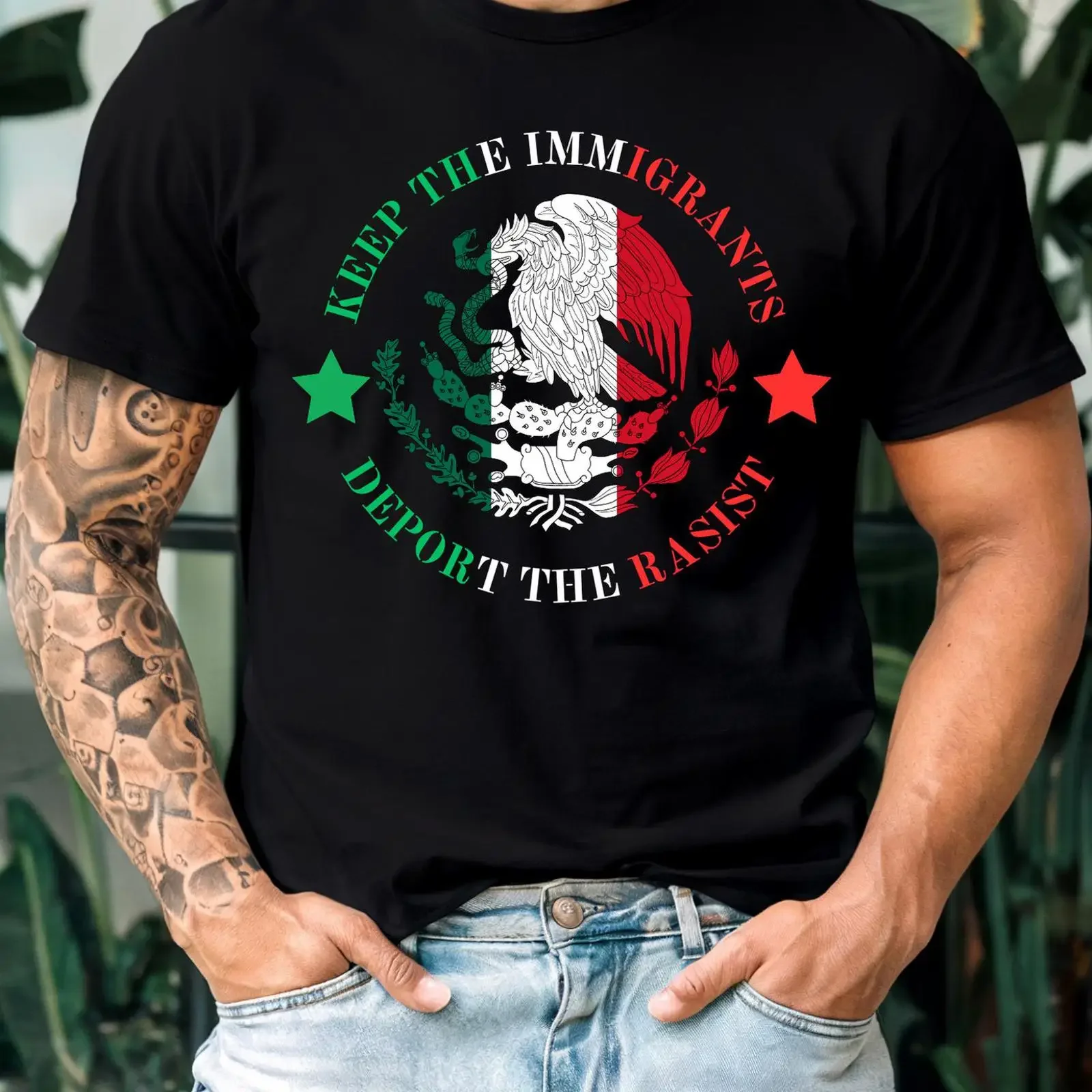 Pro Immigrant T Shirt Human Rights vintage Washed Stretched designer clothes Slightly Comfortable graphic fashion Casual