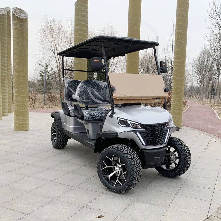 Off-Road Electric Golf Cart Folding Windshield Double Wishbone Independent Suspension Golf Cart Model E Scenic Sightseeing Car