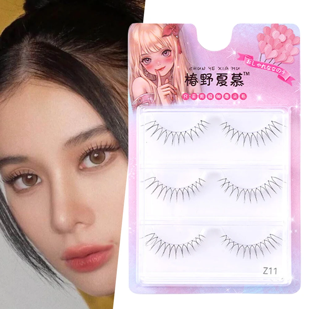 

3/5 Pairs Natural 3D U-shaped Mink Lashes Soft Wispy Short Faux Cils Handmade Fake Lashes Women Make tool Eyelash Extension