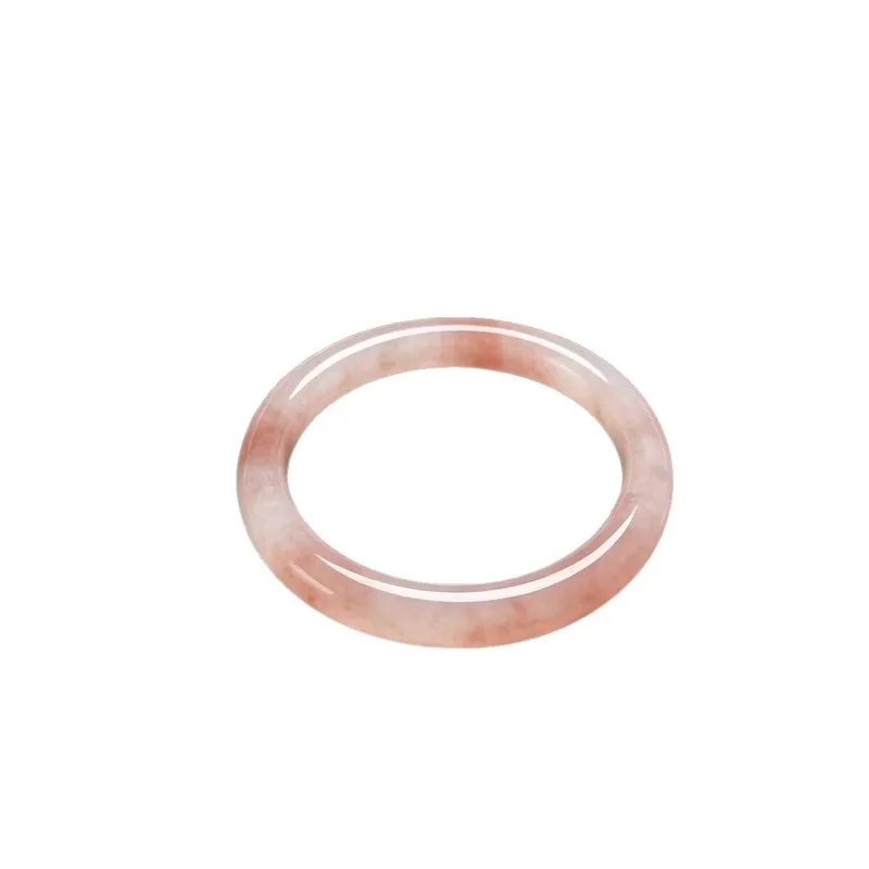 Natural Peach Blossom Inlaid , Xinjiang Golden Silk Bracelet, Authentic Tianshan Emerald Jade Bangle, New Chinese S