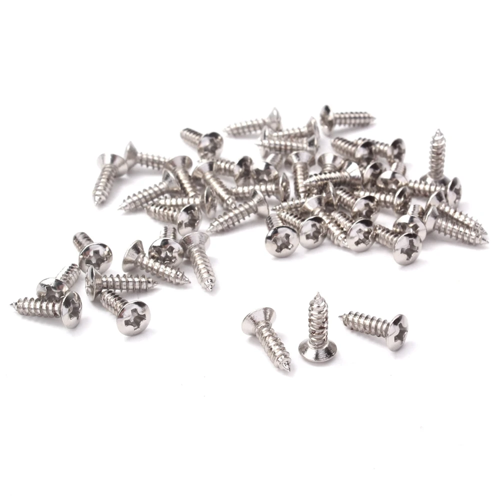 

10 Pcs Bass Guitar Pickguard Plate Mounting Screws 3x12mm Cavity Cover Jack Cover Plate Screw for Electric Guitar Bass (Silver)