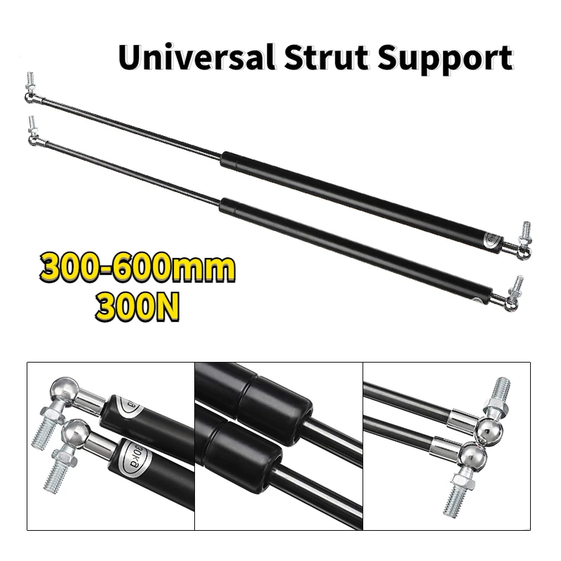 Universal 300-600mm 300N Car Gas Spring Support Rod Struts Front Cover Bonnet Hood Rear Trunk Tailgate Boot Shock Lift