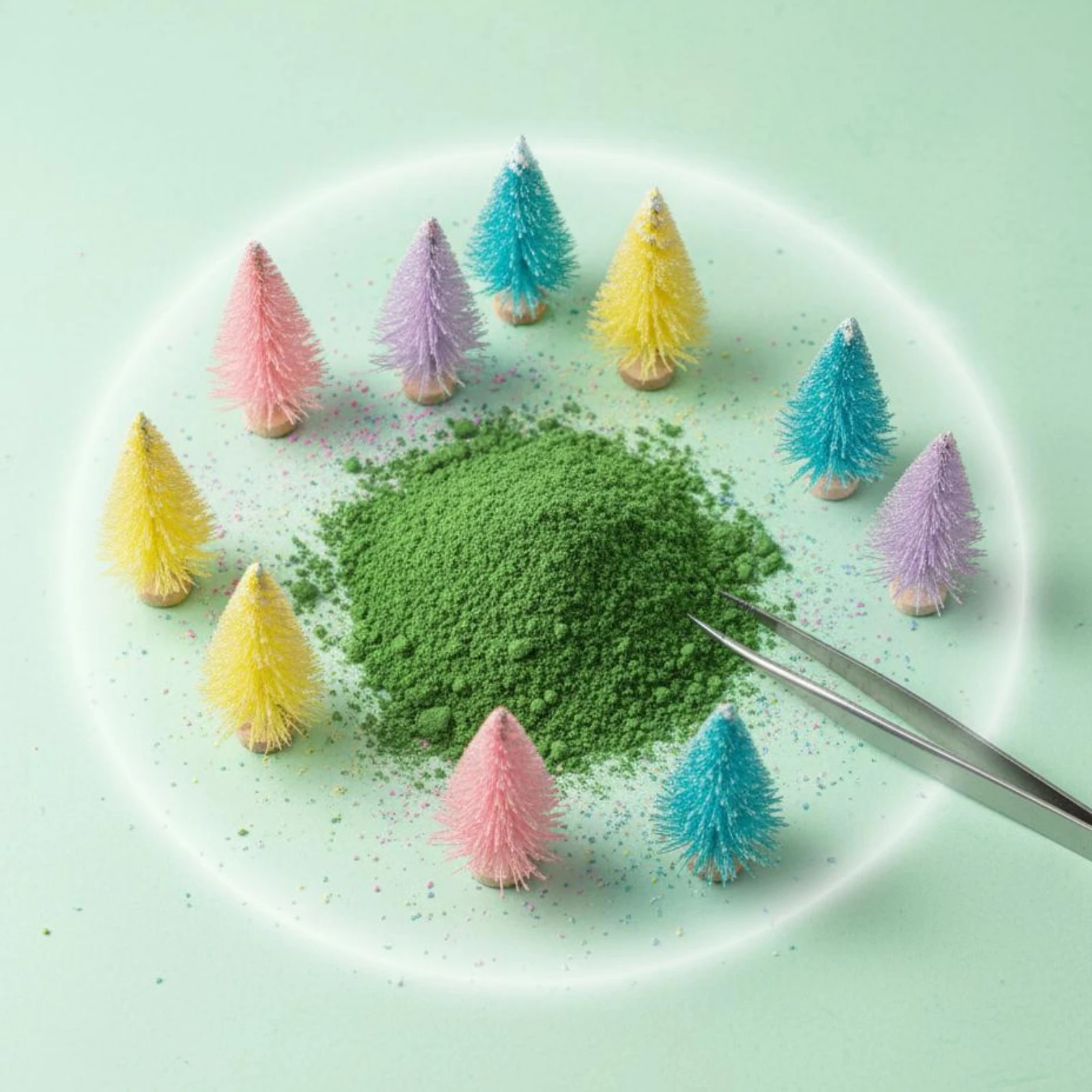 30 Grams Model Tree Powder Realistic Texture Miniature Tree Flock Granular Scenery Powder Multi-Color Choices for Architects