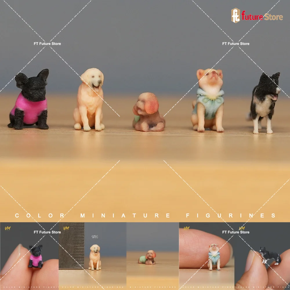 

Realistic Dogs Miniature Figure 1/64 1/43 1/24 1/18 Pet Animal Squat Lie Down 3D Print Figurine Model Prop Creative Decor Crafts
