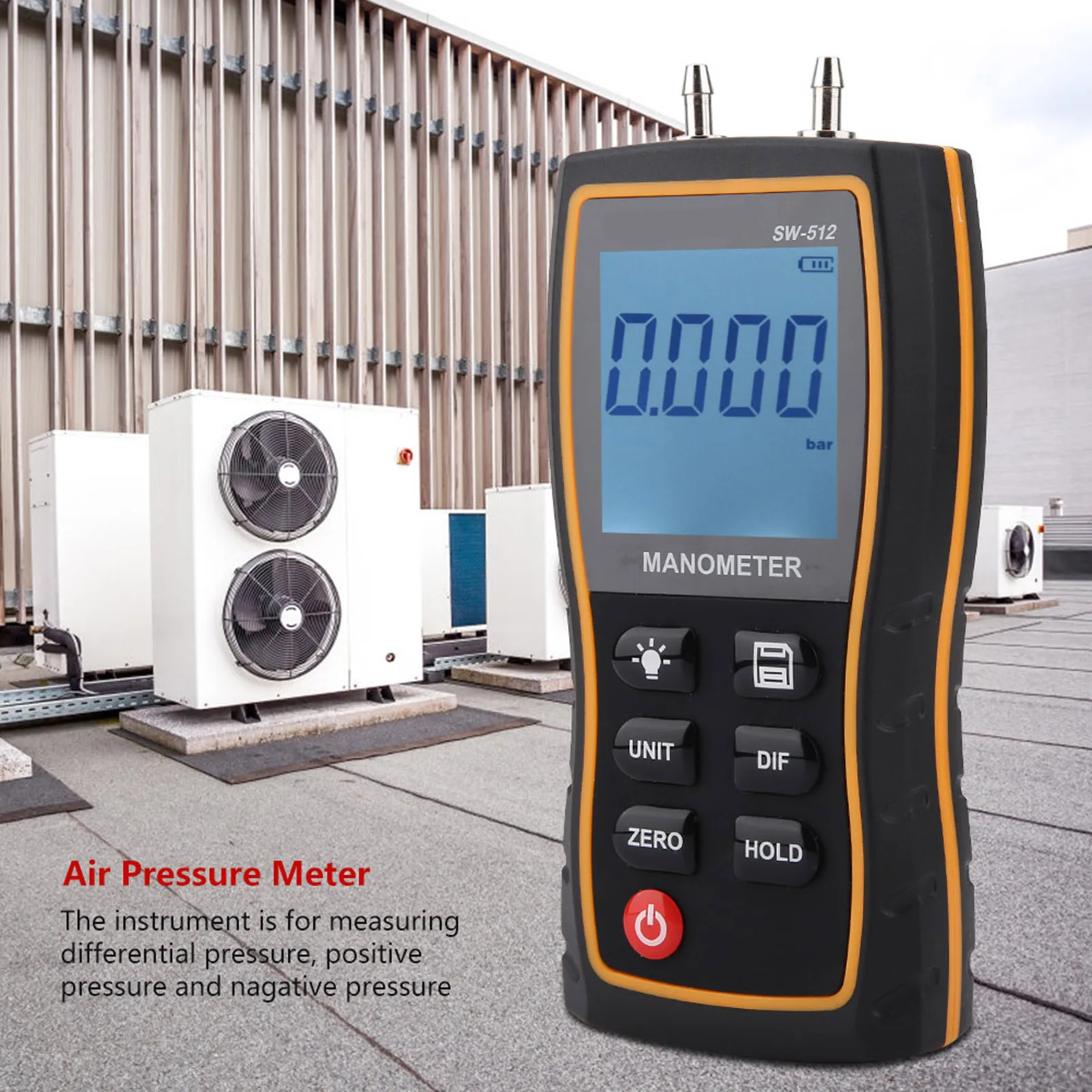 

Differential Gauge Kit SW‑512B High Accuracy Digital Differential Pressure Gauge Air Pressure Meter Tool Vacuum Pressure Gauge