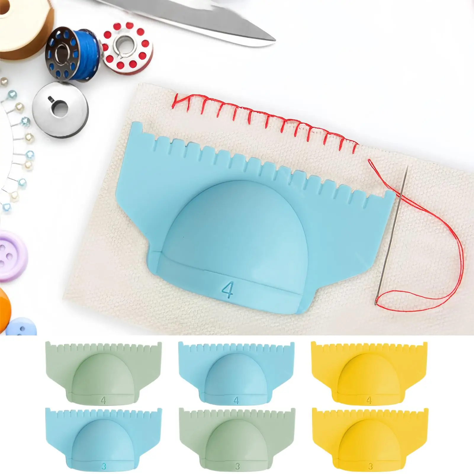 Edge Lock And Sewing Gauge 3/4mm Sewing Template Gauge Finger Ruler Silicone Finger Ruler Multifunction Knitting Needle For