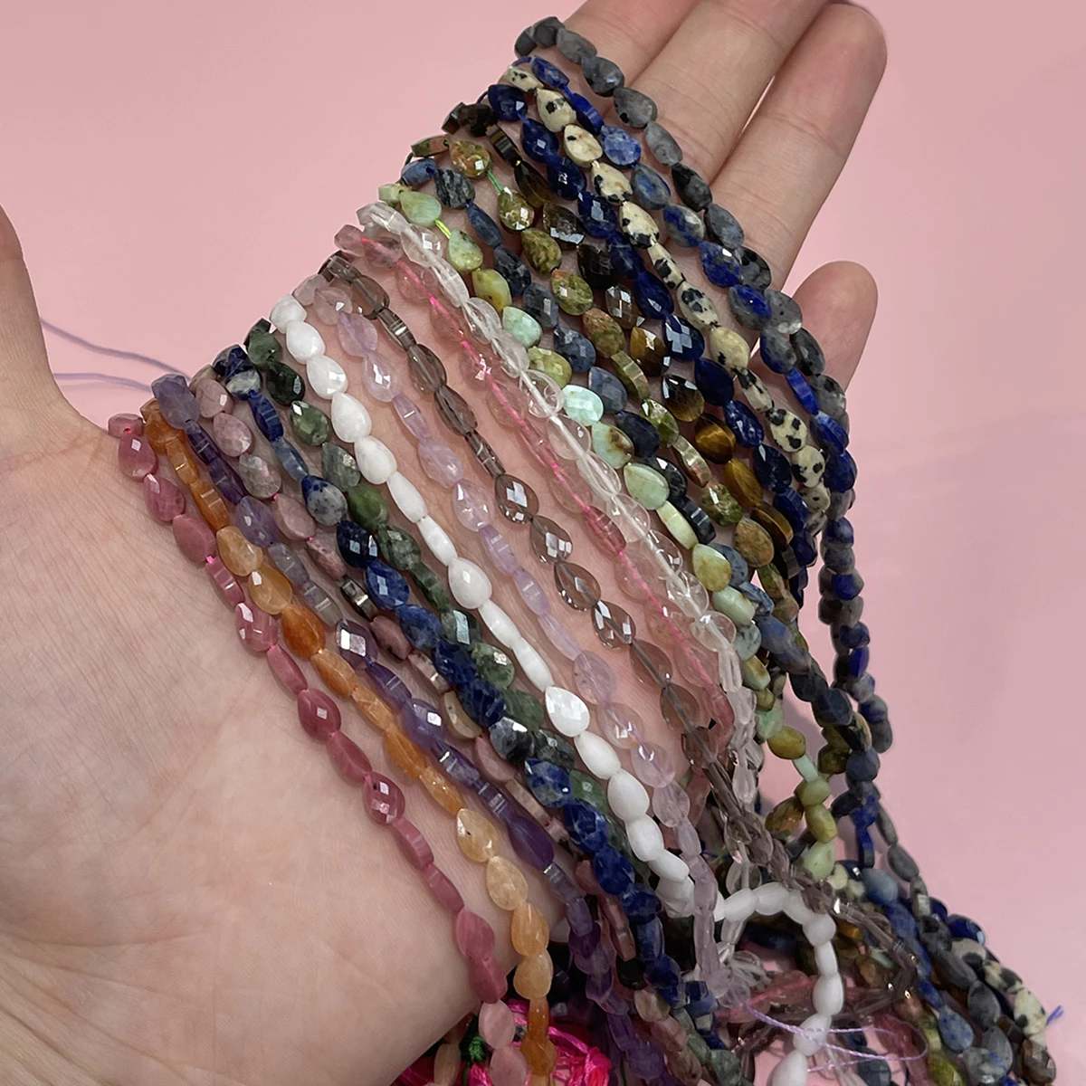 DIY Facettierte Perlen, natürliche Amethystperlen, 3x5 mm, zum Basteln von Schmuck, DIY-Halsketten, Armbändern, Ketten und Ohrringen. – Detail 3