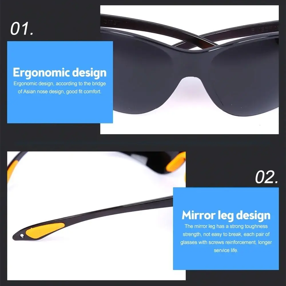 Security Supplies Grey Black Welding Welder Goggles Anti-light Anti-impact Safety Goggles Safety Protective Glasses Women Men