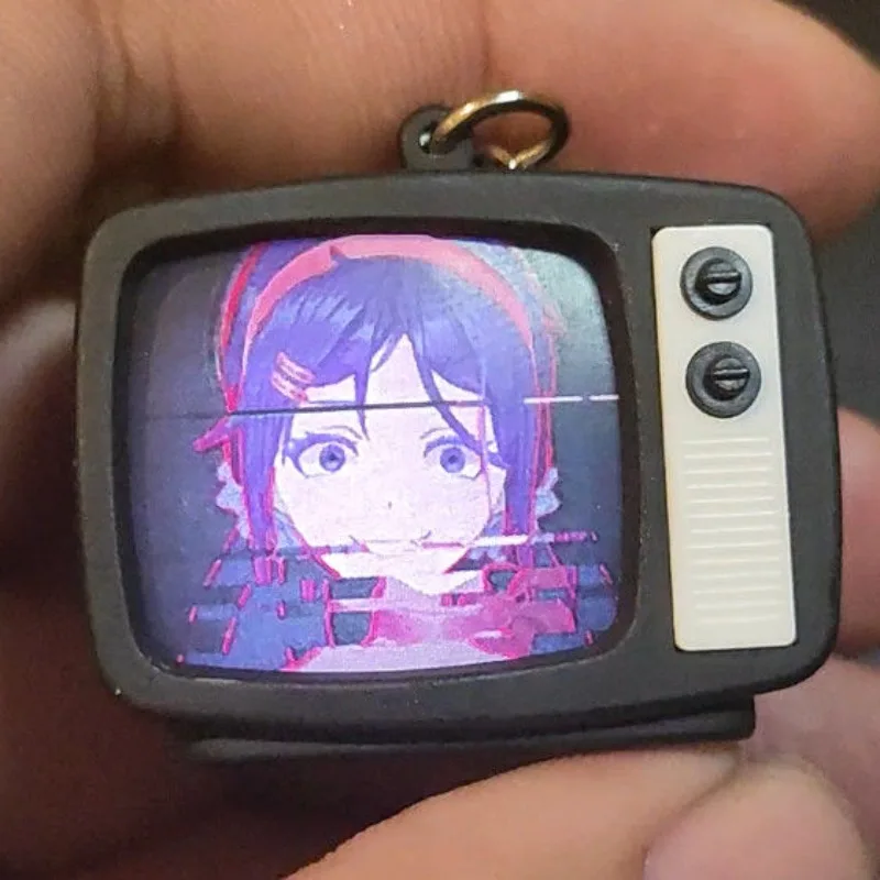 Miside ميتا المفاتيح تضيء التلفزيون مفتاح سلسلة الإبداعية كيرينغ حلية مفتاح سلسلة سيارة قلادة الديكور هدايا عيد ميلاد الاطفال جديد