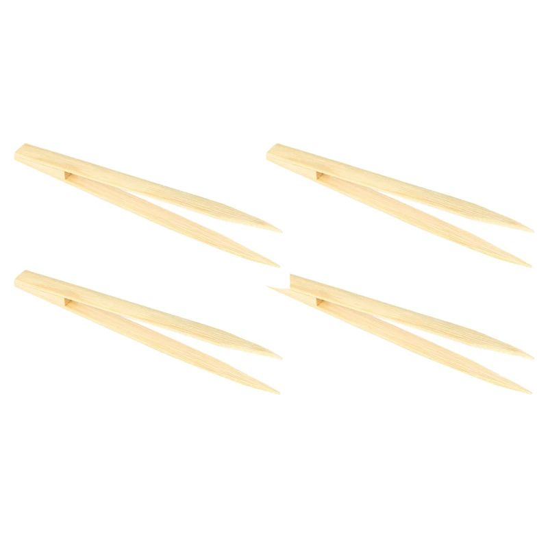 

4X Pointy Tip Bamboo Straight Tweezer Tea Tong Handy Tool