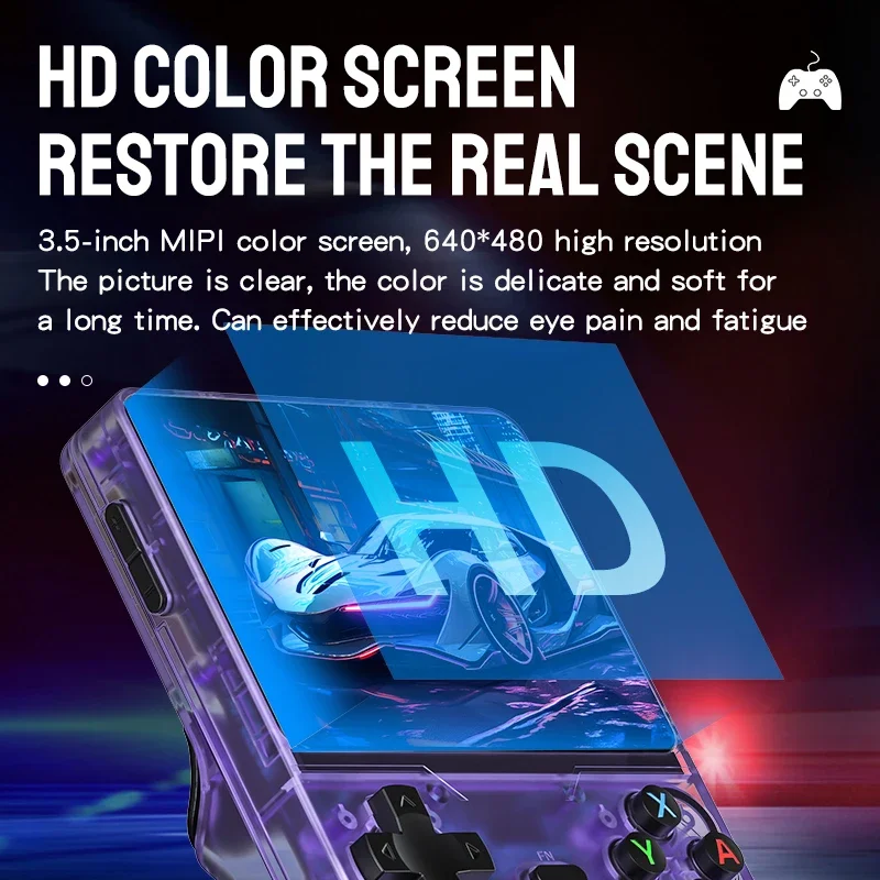 ترقية RX6S آلة أركيد محمولة 3.5 بوصة HD رباعية النواة المعالج ريترو الألعاب وحدة التحكم المحمولة نظام عصا التحكم المزدوجة #5