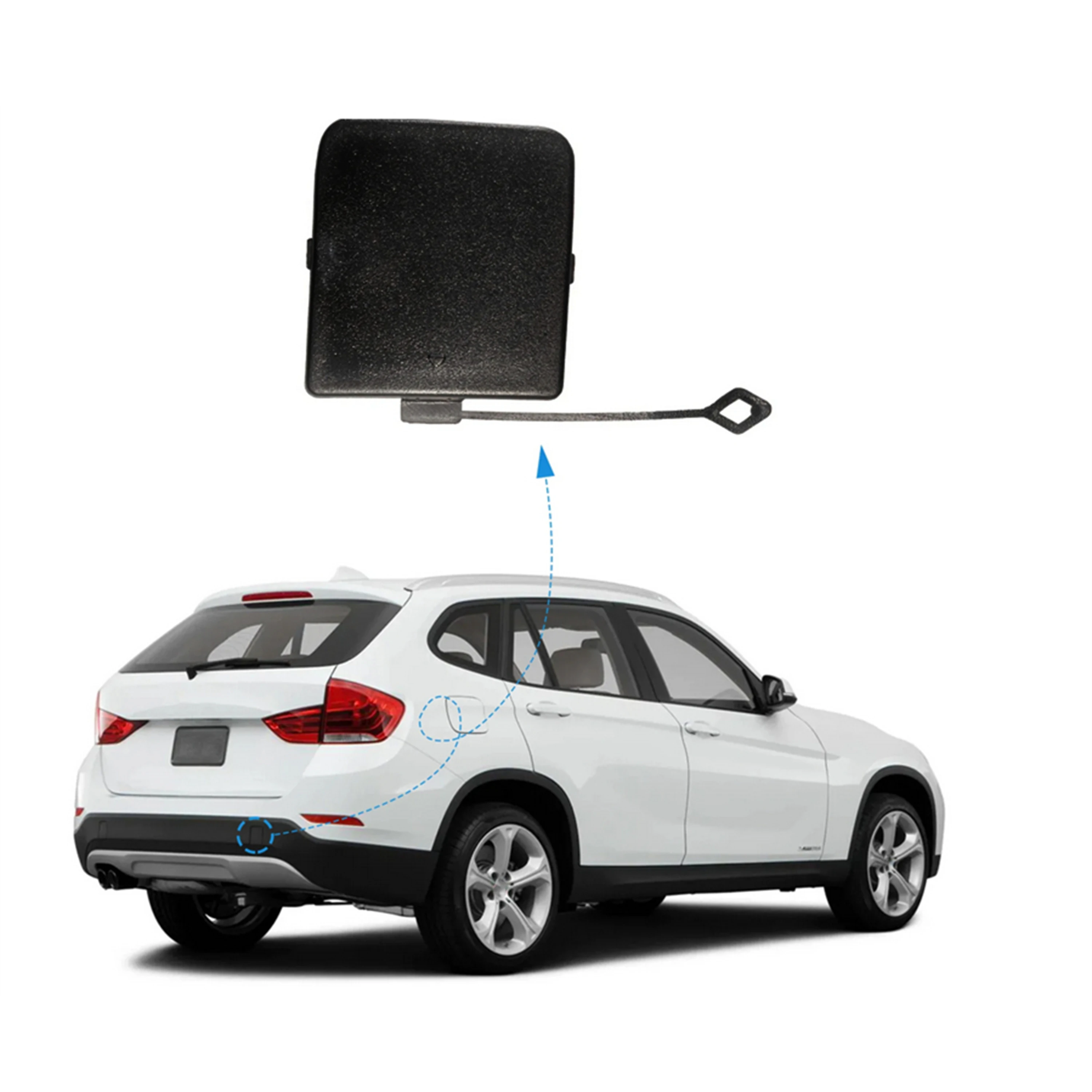 For BMW X1 E84 2013 2014 2015 Rear Right Left Bumper Tow Eye Hook Cover Cap 51127303815 51127303816 2 PCS