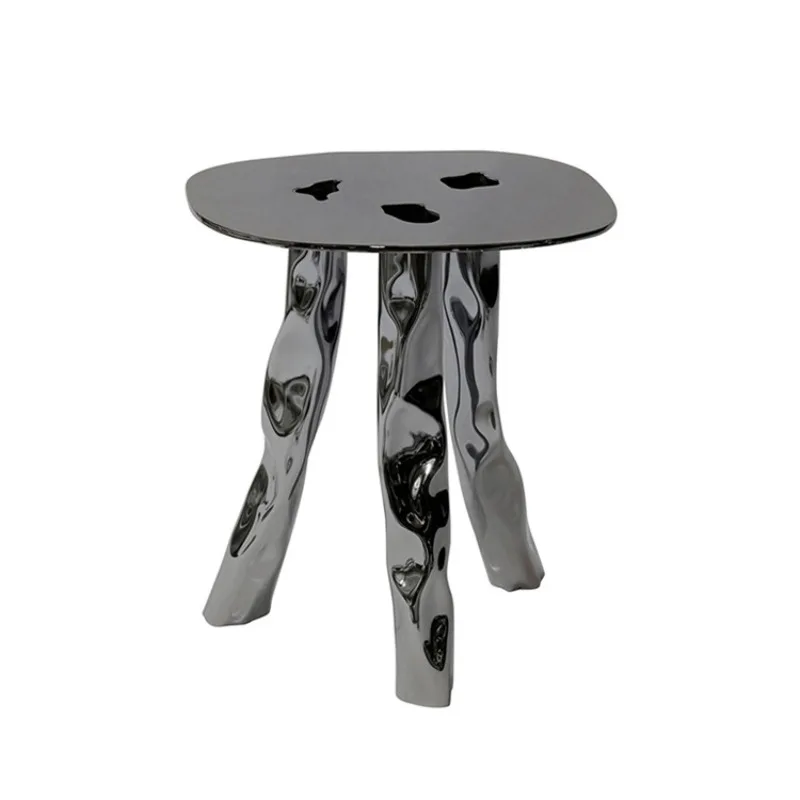 Nordic simple postmodern villa exhibition hall living room bedroom stainless steel pleated coffee table