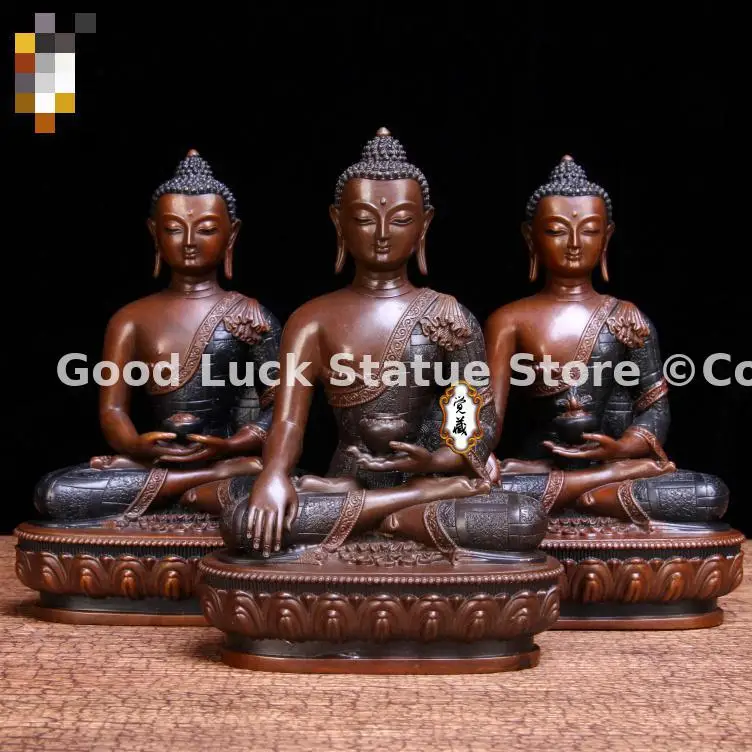 3PCS # GOOD figure of Buddha HOME  Talisman Protection # Tibetan Tantra Buddhism Phra Sompo Sambo Buddha brass statue