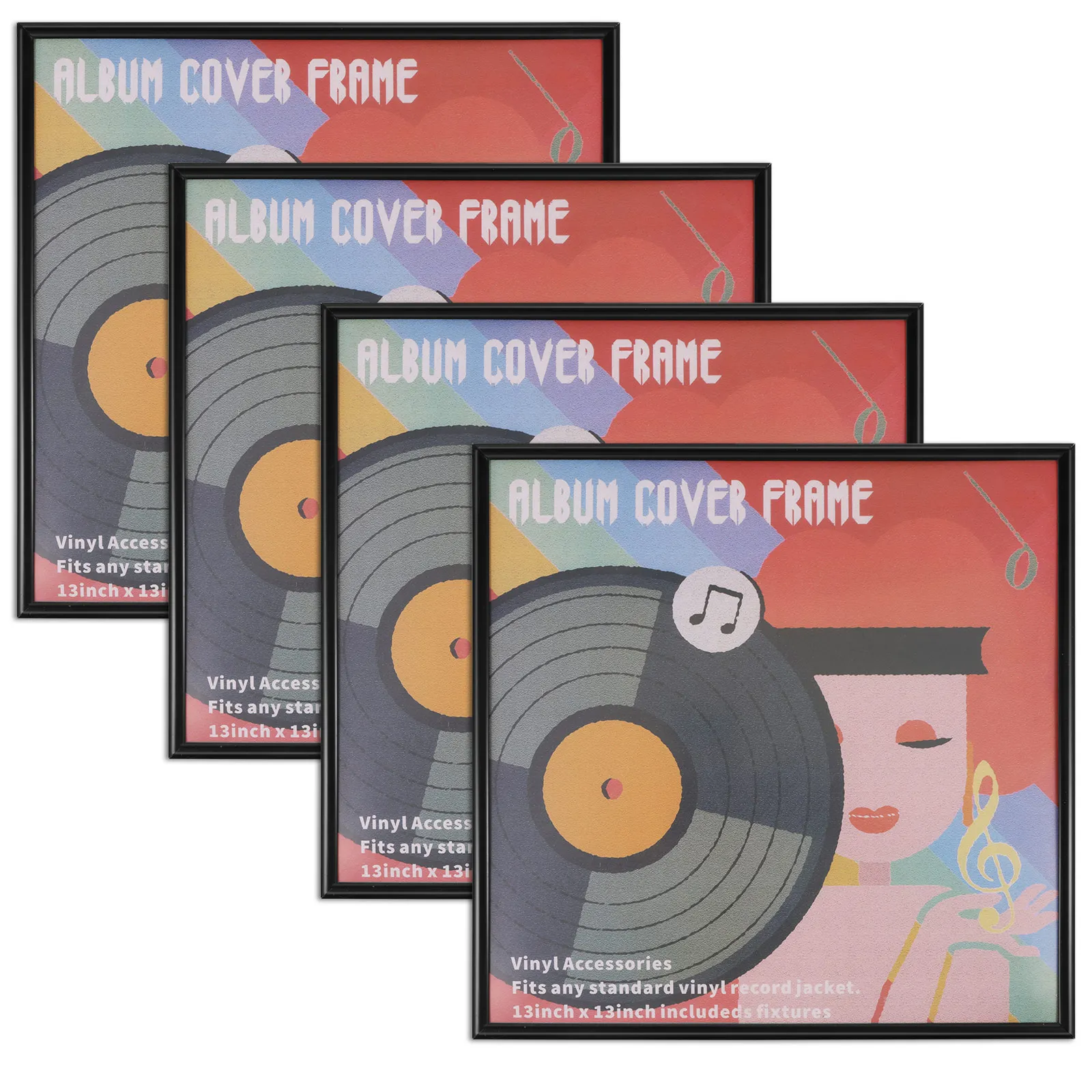 

1/4Pcs Plastic LP Album Display Frame for Wall and Tabletop Decorative Versatile Music Album Frame for Music Studio Living Room