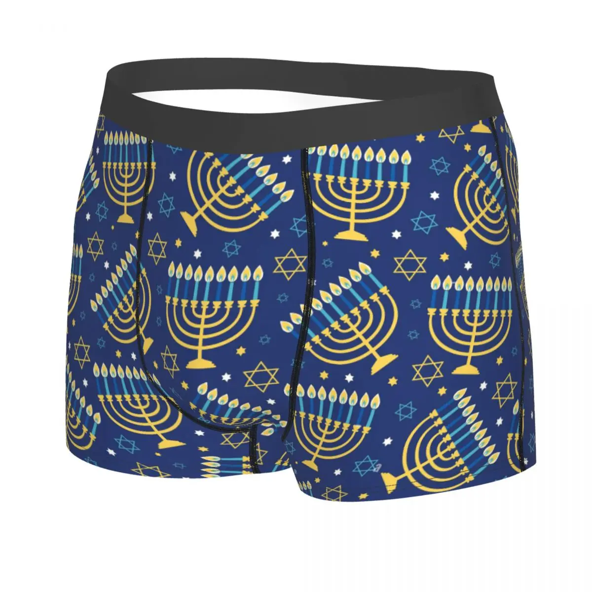 Hanukkah Pattern Man's Underpants, Highly Breathable printing High Quality Birthday Gifts