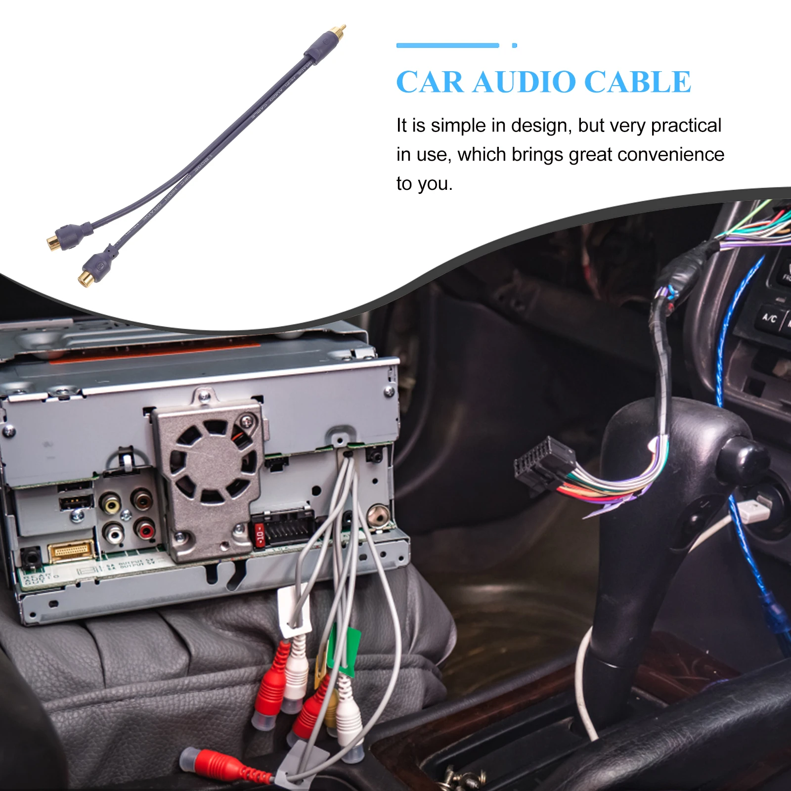 

Audio Speaker Y Splitter Amplifier Cord Signal Cable For Car Audio Power Subwoofer Line Pure Copper Wire Pvc Protective Sleeve