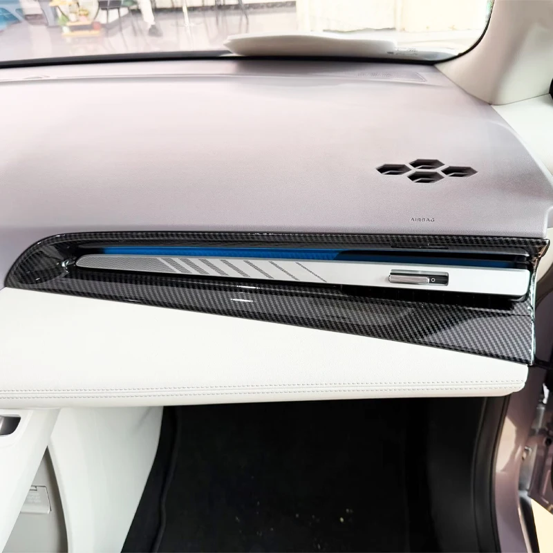 LHD ل MG 4 MG4 EV مولان 2026 ABS ألياف الكربون وحدة التحكم المركزية تكييف الهواء الجانب منفذ الهواء تنفيس غطاء إطاري ملحقات الكسوة