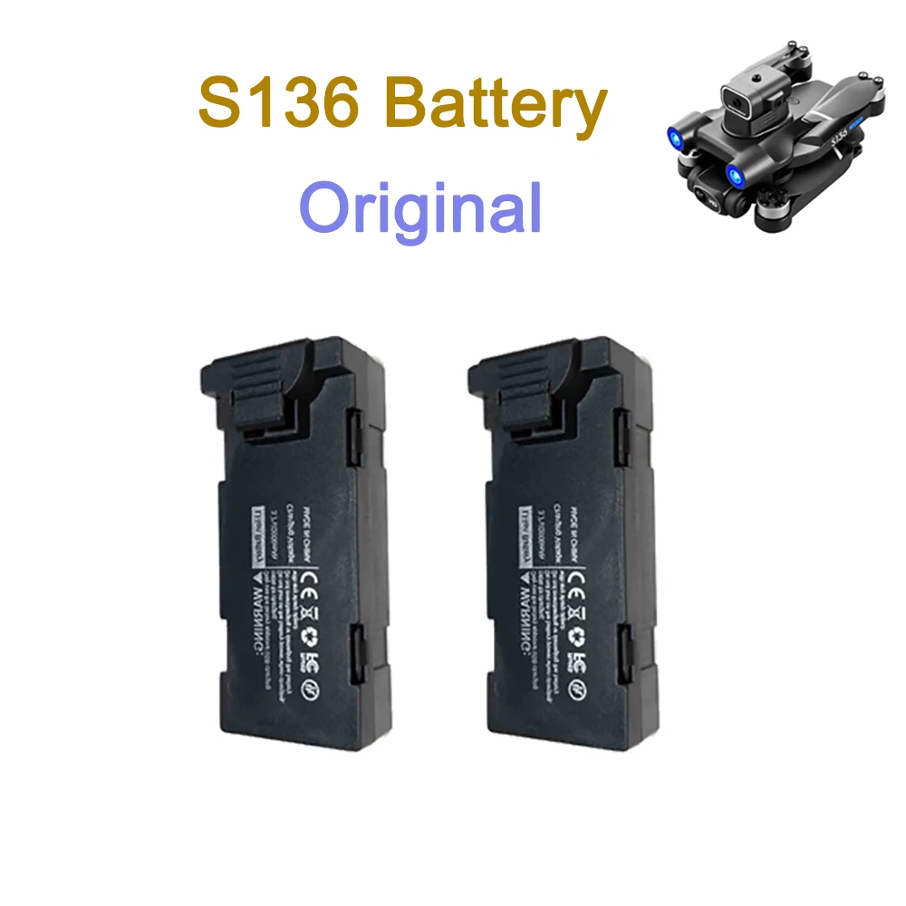 S136 Mini RC Drone Original Battery Spare Part 3.7V 2000mAh Battery Part RC Quadcopter Accessory 1/2PCS