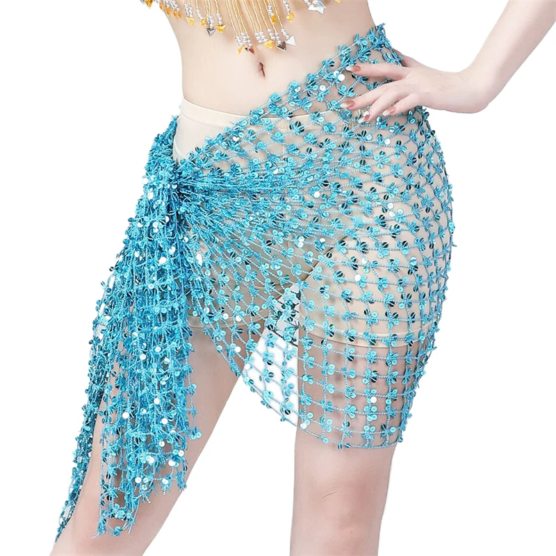 Bauchtanz-Hüfttuch mit Pailletten, Taillenwickelrock, hohler Tanzgürtel, Hüfttuch, Performance-Kostüm, Damen-Tanzparty-Clubkleidung – Detail 10