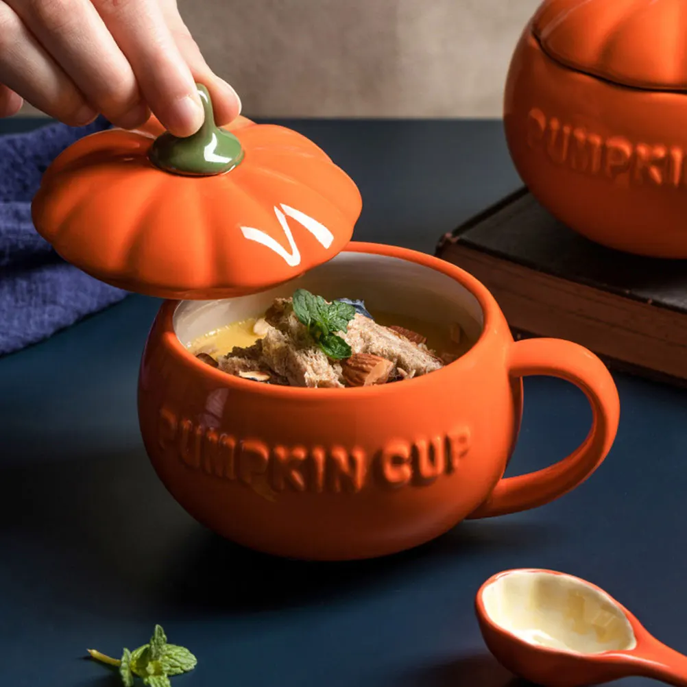 

1set Pumpkin Ceramic Mug Orange Small Cute Coffee Milk Cup High Grade Material Perfect Gift Vintage Home Fall Thanksgiving Retro