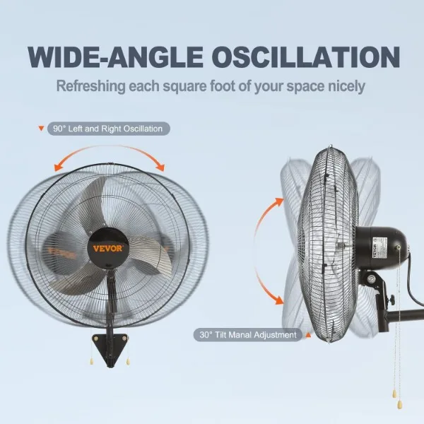 Vevor 18 Zoll Wand ventilator oszillierend, 3-Gang Hoch geschwindigkeit max. 4000 cfm industrieller Wand ventilator für Innen, Gewerbe