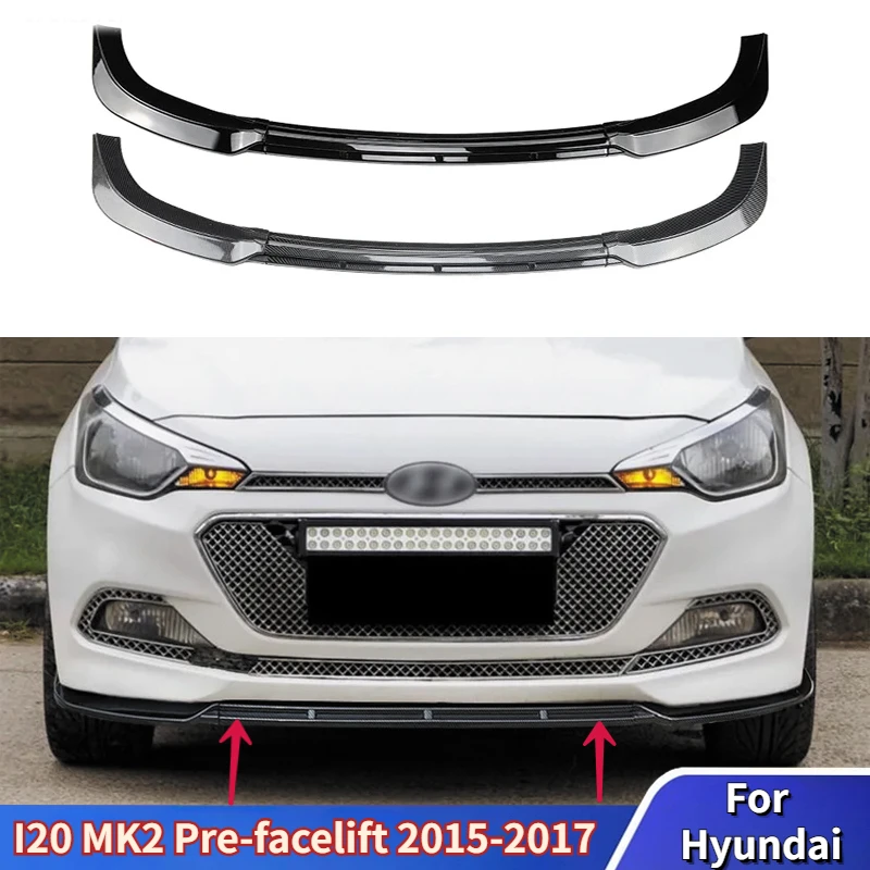 Dla Hyundai I20 MK2 Pre-facelift 2015-2017 Samochodowy przedni zderzak Warga Splitter Spoiler Dyfuzor Osłona Body Kit Tuning Auto Parts