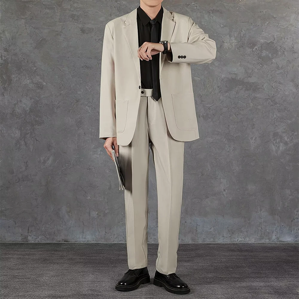 

Classic Fit 2 Piece Suit for Men Regular Long Sleeve Elegant Casual Mens Outfits 2 Piece Set