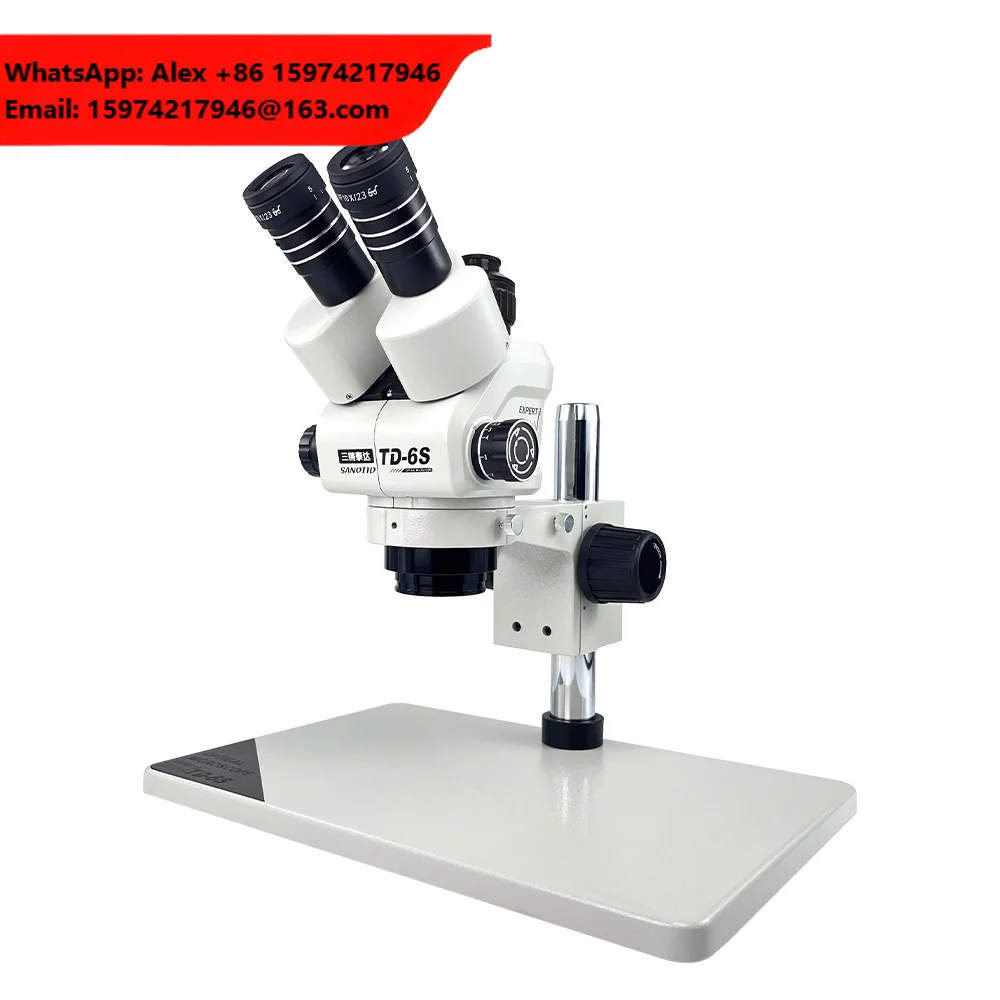 SANQTID Stereo Trinocular Digital Laboratory Optique Mobile Repair Microscope With 4K Camera Adjustable Height Tested Stand