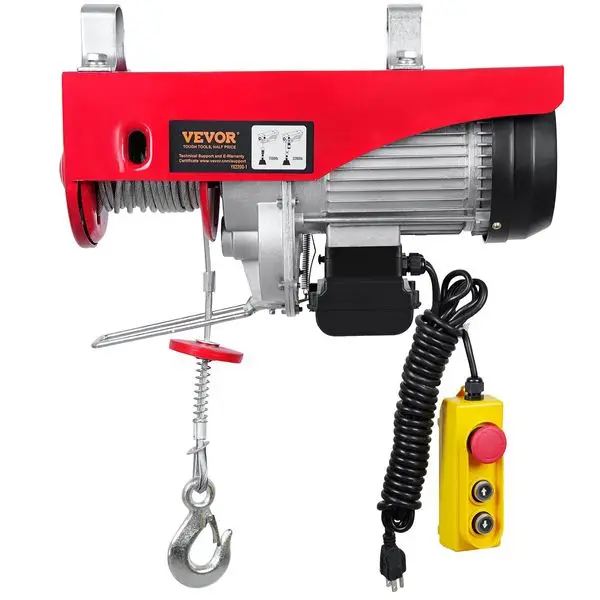 

VEVOR Electric Hoist, 2200 lbs Lifting Capacity, 1600W 110V Electric Steel Wire Winch with 14ft Wired Remote Control, 40ft Singl