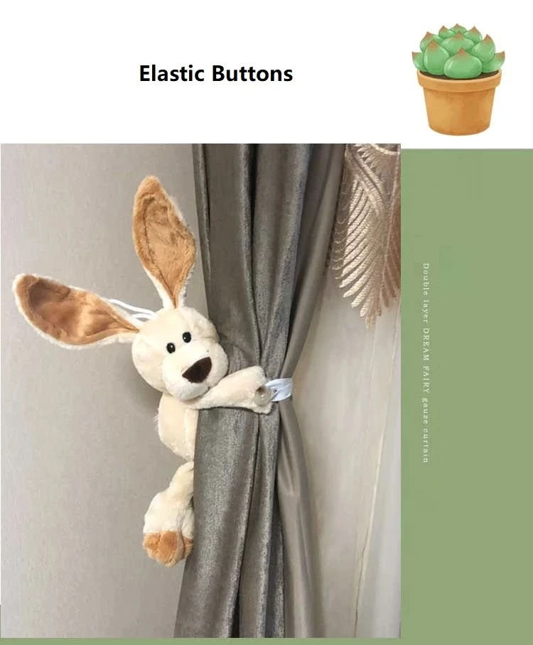 2Pcs/set Cartoons Animal Strap Curtain Clip Tie back Curtain Hook Accessories Curtain Buckle Children Room Decoration