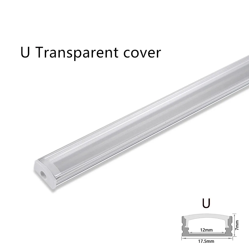 LED 50cm Aluminium Channel for Led Strip V/U Shape Aluminum Profile with Diffuser Milky PC Cover,LED Bar Strips Light Holder