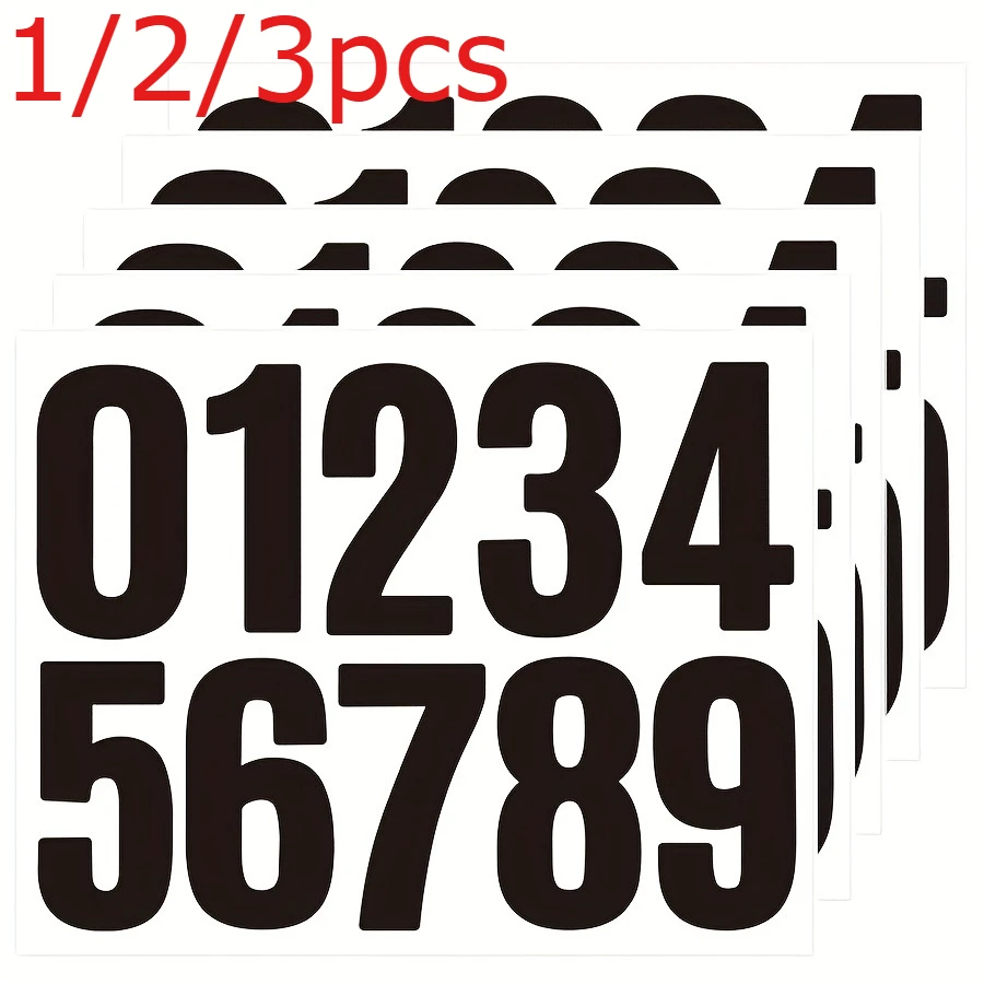 1/2/3 Uds. Pegatinas de 4 pulgadas de 0 a 9 dígitos, pegatinas impermeables para etiquetas de números de casa de buzón, adecuadas para oficina, escuela y hogar